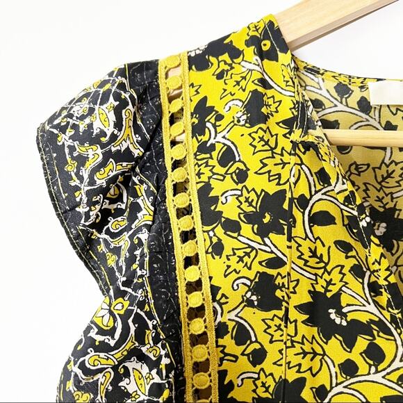 Sea New York Dress Silk Floral Print Yellow Size 4 - Picture 4 of 8